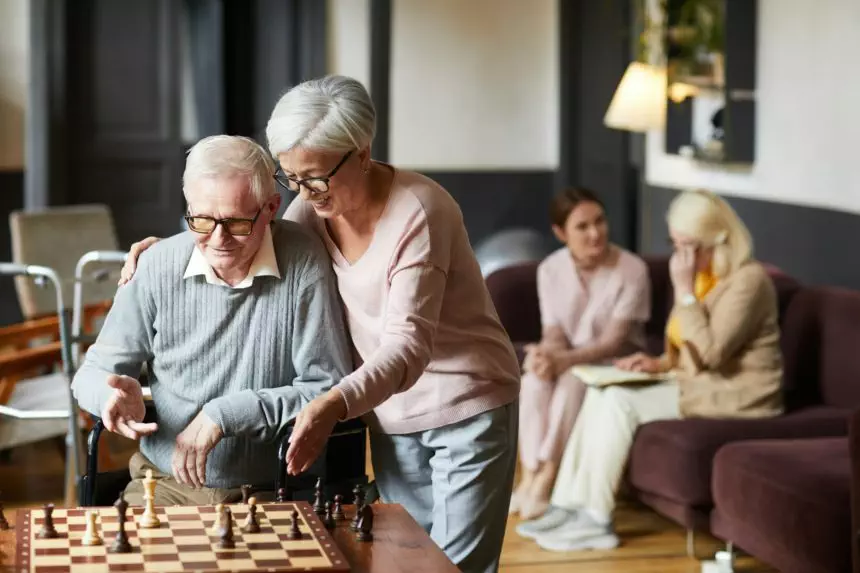 Senior People Playing Chess