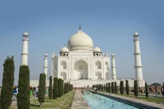 Taj Mahal Memorial Travel Destination 7 Wonders Concept